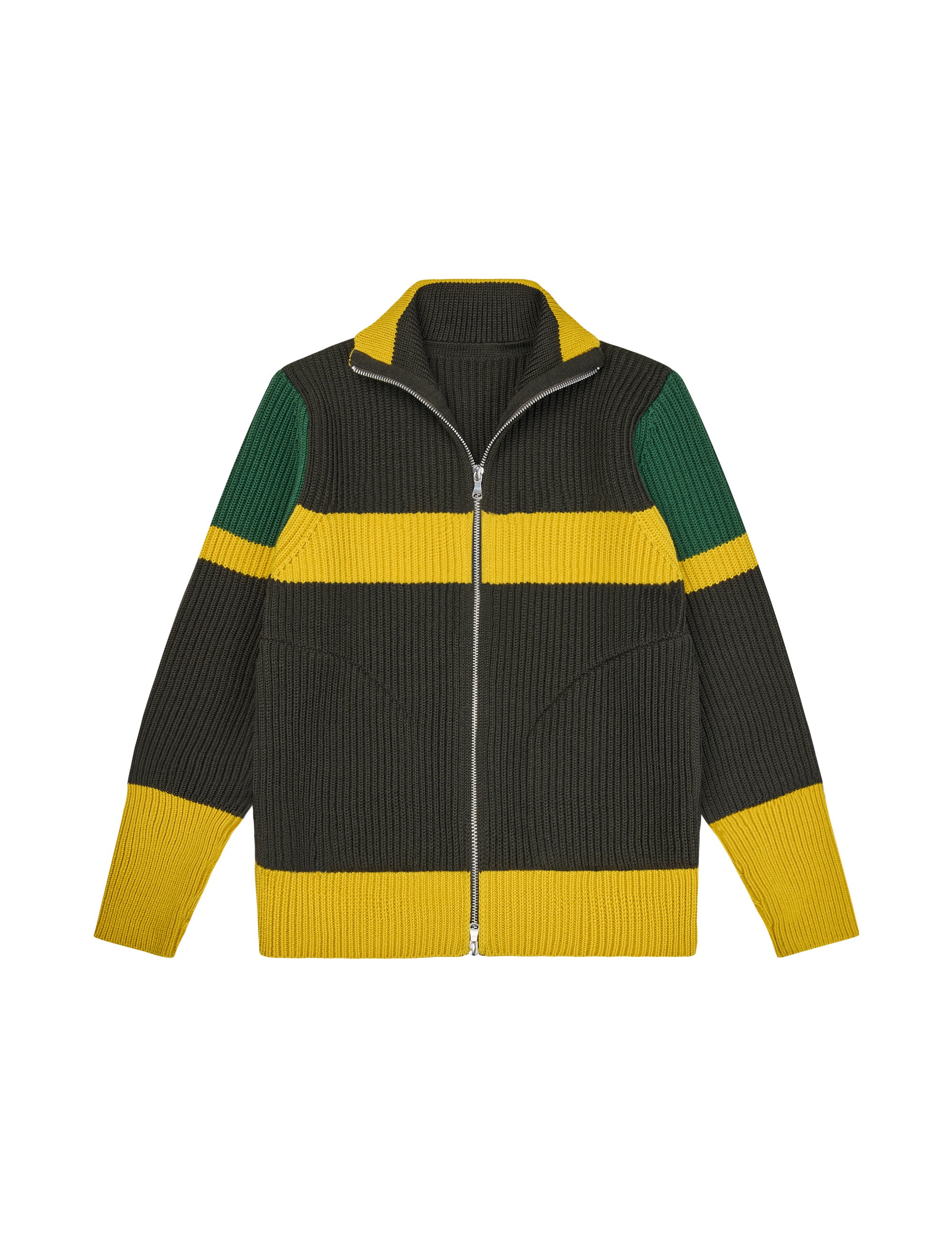 Navy Full-Zip Pockets by Manna Xenia Hunting Green/Yellow/Green